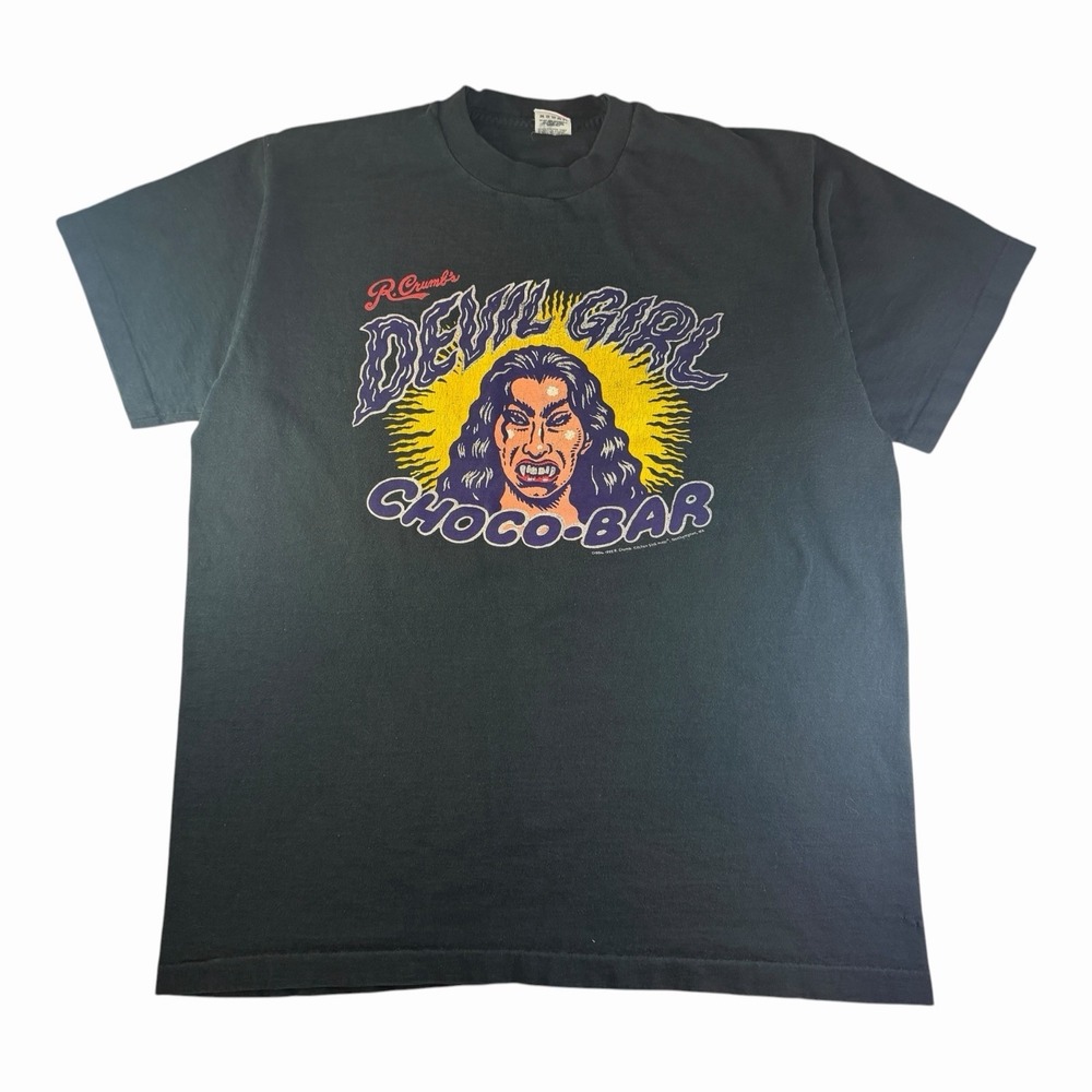 Vintage 1995 Robert Crumb Devil Girl Choco Bar Size XL Short Sleeve Shirt 23x28